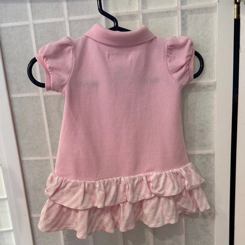 Pink Ralph Lauren Dress with Ruffle Detail Size 3M